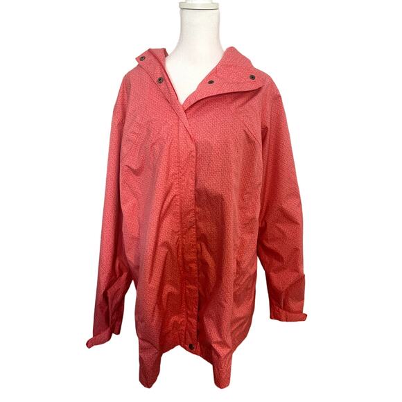 Columbia Jackets & Blazers - Women's Columbia Rain Jacket Coral Omni-Tech Hooded Waterproof -Size 1X